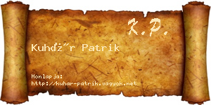 Kuhár Patrik névjegykártya
