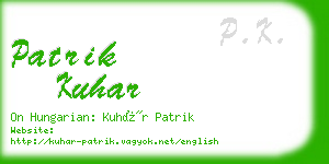 patrik kuhar business card